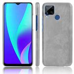 For Oppo Realme C15 Shockproof Litchi Texture PC + PU Case(Gray)
