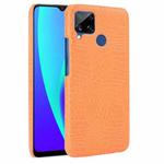 For Oppo Realme C15 Shockproof Crocodile Texture PC + PU Case(Orange)