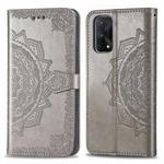 For OPPO Realme X7 Embossed Mandala Pattern TPU + PU Horizontal Flip Leather Case with Holder & Three Card Slots & Wallet(Gray)