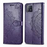 For OPPO  A72 5G Embossed Mandala Pattern TPU + PU Horizontal Flip Leather Case with Holder & Three Card Slots & Wallet(Purple)