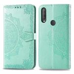 For  Alcatel 1S (2020) Embossed Mandala Pattern TPU + PU Horizontal Flip Leather Case with Holder & Three Card Slots & Wallet(Green)