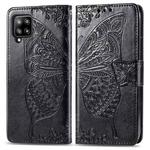 For Galaxy A42 5G Butterfly Love Flower Embossed Horizontal Flip Leather Case with Bracket / Card Slot / Wallet / Lanyard(Black)