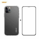 For iPhone 12 Pro Max Hat-Prince ENKAY 2 in 1 Clear TPU Soft Case Shockproof Cover + 0.26mm 9H 2.5D Full Glue Full Coverage Tempered Glass Protector Film