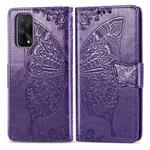 For OPPO Realme X7 Butterfly Love Flower Embossed Horizontal Flip Leather Case with Bracket / Card Slot / Wallet / Lanyard(Dark Purple)