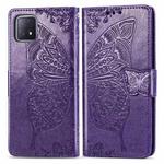 For Oppo A72 5G Butterfly Love Flower Embossed Horizontal Flip Leather Case with Bracket / Card Slot / Wallet / Lanyard(Dark Purple)