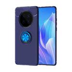 For Huawei Mate 40 Metal Ring Holder 360 Degree Rotating TPU Case(Blue+Blue)