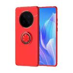 For Huawei Mate 40 Metal Ring Holder 360 Degree Rotating TPU Case(Red+Red)