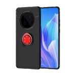 For Huawei Mate 40 Metal Ring Holder 360 Degree Rotating TPU Case(Black+Red)