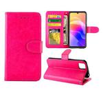 For Huawei Enjoy 20 Crazy Horse Texture Leather Horizontal Flip Protective Case with Holder & Card Slots & Wallet & Photo Frame(Magenta)