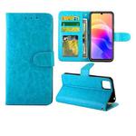 For Huawei Enjoy 20 Crazy Horse Texture Leather Horizontal Flip Protective Case with Holder & Card Slots & Wallet & Photo Frame(baby Blue)