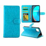 For OPPO Realme C11 Crazy Horse Texture Leather Horizontal Flip Protective Case with Holder & Card Slots & Wallet & Photo Frame(baby Blue)