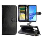 For OPPO A53 Crazy Horse Texture Leather Horizontal Flip Protective Case with Holder & Card Slots & Wallet & Photo Frame(Black)