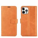 For iPhone 12 Pro Max Retro Calf Pattern Buckle Horizontal Flip Leather Case with Holder & Card Slot & Wallet(Yellow)