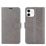 For iPhone 12 / 12 Pro Retro Calf Pattern Buckle Horizontal Flip Leather Case with Holder & Card Slot & Wallet(Gray)