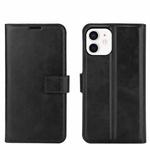For iPhone 12 mini Retro Calf Pattern Buckle Horizontal Flip Leather Case with Holder & Card Slot & Wallet (Black)
