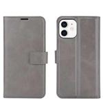 For iPhone 12 mini Retro Calf Pattern Buckle Horizontal Flip Leather Case with Holder & Card Slot & Wallet (Gray)