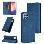 For OPPO Reno4 SE Retro-skin Business Magnetic Suction Leather Case with Holder & Card Slots & Wallet(Dark Blue)