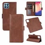 For OPPO Reno4 SE Dual-side Magnetic Buckle Horizontal Flip Leather Case with Holder & Card Slots & Wallet(Brown)