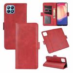 For OPPO Reno4 SE Dual-side Magnetic Buckle Horizontal Flip Leather Case with Holder & Card Slots & Wallet(Red)