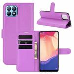 For OPPO Reno4 SE Litchi Texture Horizontal Flip Protective Case with Holder & Card Slots & Wallet(Purple)