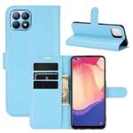 For OPPO Reno4 SE Litchi Texture Horizontal Flip Protective Case with Holder & Card Slots & Wallet(Blue)
