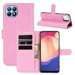 For OPPO Reno4 SE Litchi Texture Horizontal Flip Protective Case with Holder & Card Slots & Wallet(Pink)