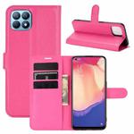 For OPPO Reno4 SE Litchi Texture Horizontal Flip Protective Case with Holder & Card Slots & Wallet(Rose red)