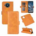 For Nokia 8.3 Dual-side Magnetic Buckle Horizontal Flip Leather Case with Holder & Card Slots & Wallet(Yellow)