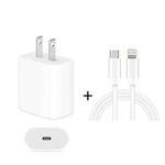 2 in 1 PD 20W Single USB-C / Type-C Port Travel Charger + 3A PD3.0 USB-C / Type-C to 8 Pin Fast Charge Data Cable Set, Cable Length: 1m, US Plug