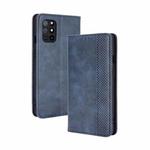 For OnePlus 8T Magnetic Buckle Retro Crazy Horse Texture Horizontal Flip Leather Case with Holder & Card Slots & Photo Frame(Blue)