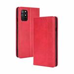 For OnePlus 8T Magnetic Buckle Retro Crazy Horse Texture Horizontal Flip Leather Case with Holder & Card Slots & Photo Frame(Red)