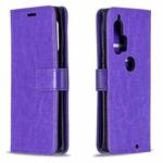 For Motorola Edge+ Crazy Horse Texture Horizontal Flip Leather Case with Holder & Card Slots & Wallet & Photo Frame(Purple)