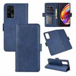 For OPPO Realme X7 Pro Dual-side Magnetic Buckle Horizontal Flip Leather Case with Holder & Card Slots & Wallet(Dark Blue)