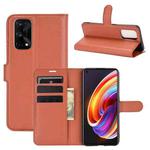 For OPPO Realme X7 Pro Litchi Texture Horizontal Flip Protective Case with Holder & Card Slots & Wallet(Brown)