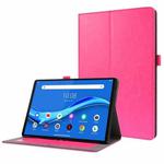 For  Lenovo Tab M10 10.1 2-Folding Business Horizontal Flip PU Leather Case with Card Slots & Holder(RoseRed)