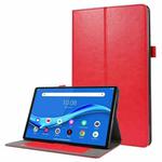 For Lenovo M10 Plus 2-Folding Business Horizontal Flip PU Leather Case with Card Slots & Holder(Red)
