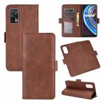 For Oppo Realme X7 Dual-side Magnetic Buckle Horizontal Flip Leather Case with Holder & Card Slots & Wallet(Brown)