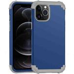 For iPhone 12 / 12 Pro PC+ Silicone Three-piece Anti-drop Mobile Phone Protective Back Cover(Blue)