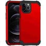 For iPhone 12 / 12 Pro PC+ Silicone Three-piece Anti-drop Mobile Phone Protective Back Cover(Red)
