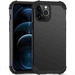 For iPhone 12 Pro Max PC+ Silicone Three-piece Anti-drop Mobile Phone Protective Back Cover(Black)