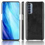 For OPPO Reno4 Pro 4G （Foreign India Version） Shockproof Litchi Texture PC + PU Case(Black)