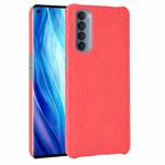 For OPPO Reno4 Pro 4G (Foreign India version) Shockproof Crocodile Texture PC + PU Case(Red)