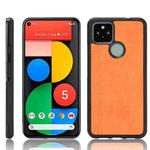 For Google Pixel 4a 5G Shockproof Sewing Cow Pattern Skin PC + PU + TPU Case(Orange)