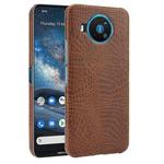 For Nokia 8.3 Shockproof Crocodile Texture PC + PU Case(Brown)