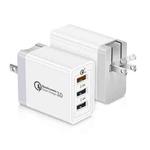 SDC-30W 30W QC 3.0 USB + 2.4A Dual USB 2.0 Ports Mobile Phone Tablet PC Universal Quick Charger Travel Charger, US Plug