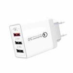 SDC-30W 30W QC 3.0 USB + 2.4A Dual USB 2.0 Ports Mobile Phone Tablet PC Universal Quick Charger Travel Charger, EU Plug