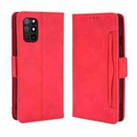 For OnePlus 8T Wallet Style Skin Feel Calf Pattern Leather Case with Separate Card Slot(Red)