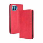 For OPPO F17 Pro / A93 / Reno4 Lite Magnetic Buckle Retro Crazy Horse Texture Horizontal Flip Leather Case with Holder & Card Slots & Photo Frame(Red)