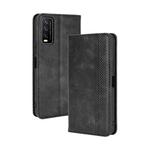 For vivo Y20/ Y20i Magnetic Buckle Retro Crazy Horse Texture Horizontal Flip Leather Case  , with Holder & Card Slots & Photo Frame(Black)