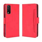 For VIVO Y20 2020/ Y20i  Wallet Style Skin Feel Calf Pattern Leather Case，with Separate Card Slot(Red)